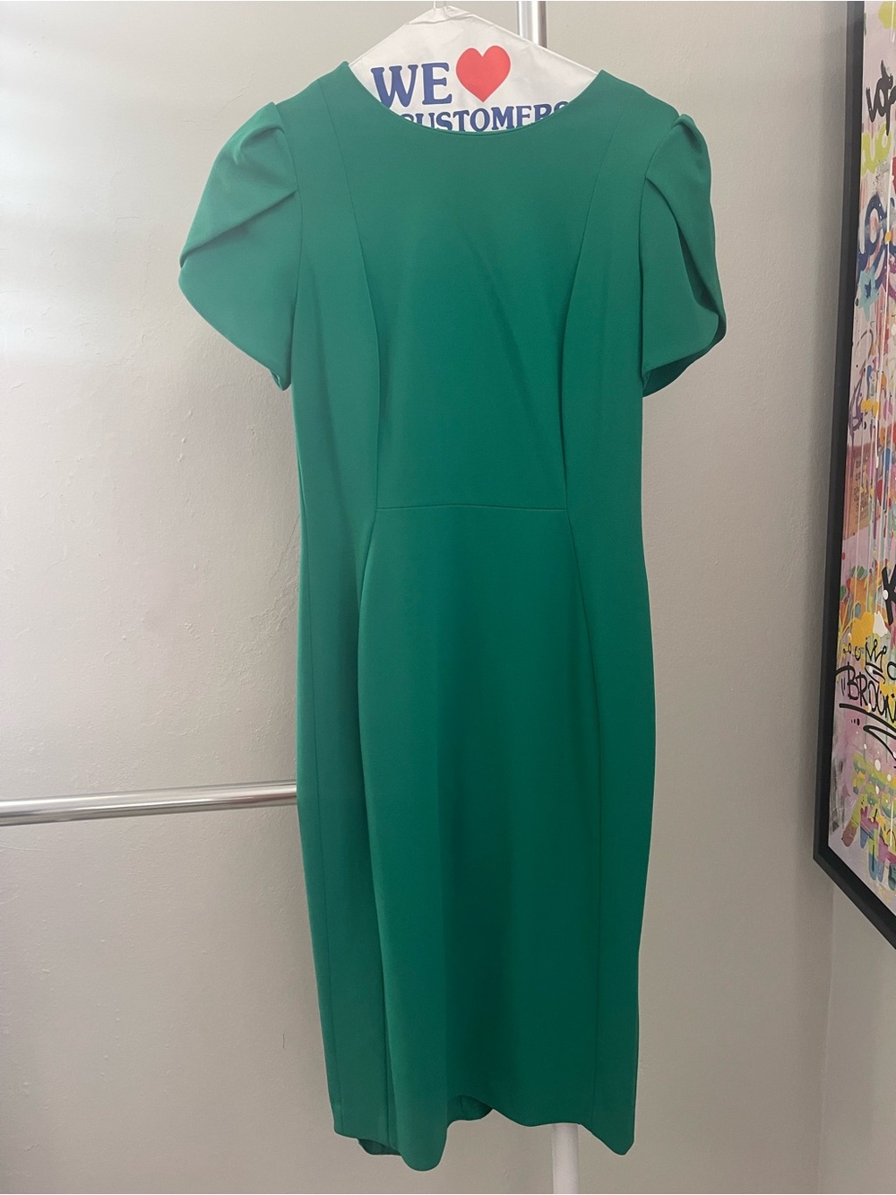 Calvin Klein Emerald Green Midi Sheath Dress